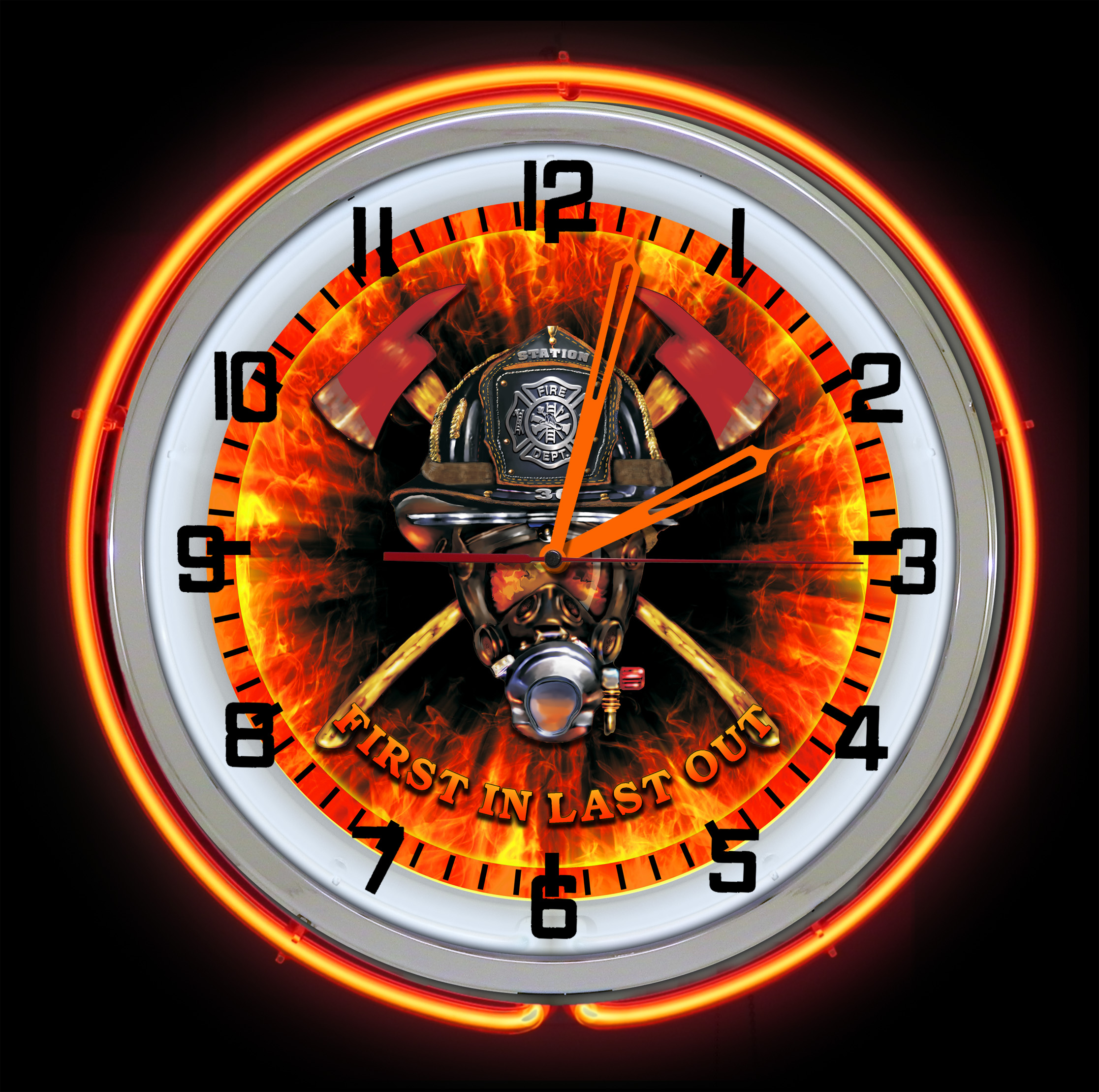 Firefighter Neon Clock