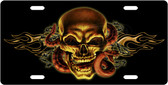 Snake & Skull License Plate Tag