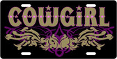 Cowgirl License Plate Tag