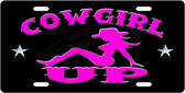 Cowgirl Up License Plate Tag