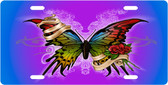 Rainbow Butterfly License Plate Tag