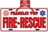 Personalized Fire & Rescue License Plate Tag