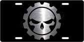 Gear Skull License Plate Tag