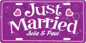 Just Married License Plate Tag