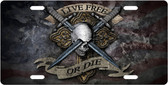 Live Free Or Die Skull License Plate Tag