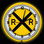 Railroad Crossing Clock sign with Yellow outer ring