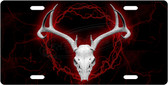 Red Deer Skull License Plate Tag