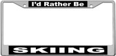 Skiing License Plate Frame