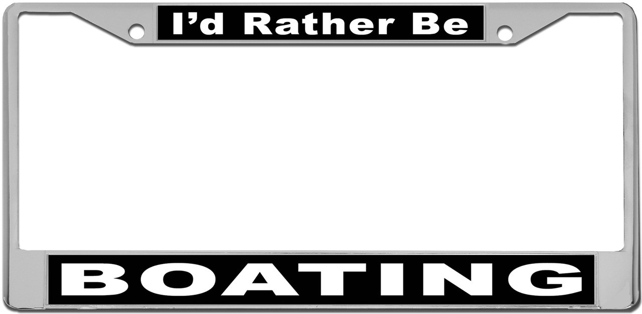 black I/'D RATHER BE SAILING License Plate Frame