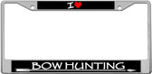 I Love Bow hunting License Plate Frame