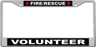 Fire & Rescue Volunteer License Plate Frame
