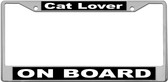 Cat Lover On Board License Plate Frame