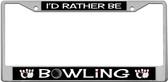 Rather Be Bowling License Plate Frame