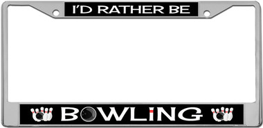 Rather Be Bowling License Plate Frame