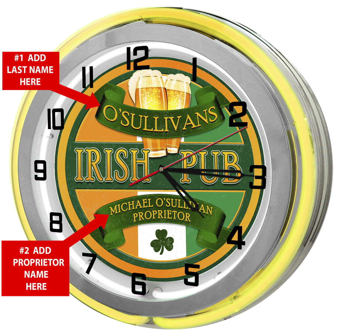 Irish Pub Sign Clock from Redeye Laserworks