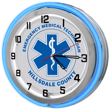 Blue EMT Neon Clock