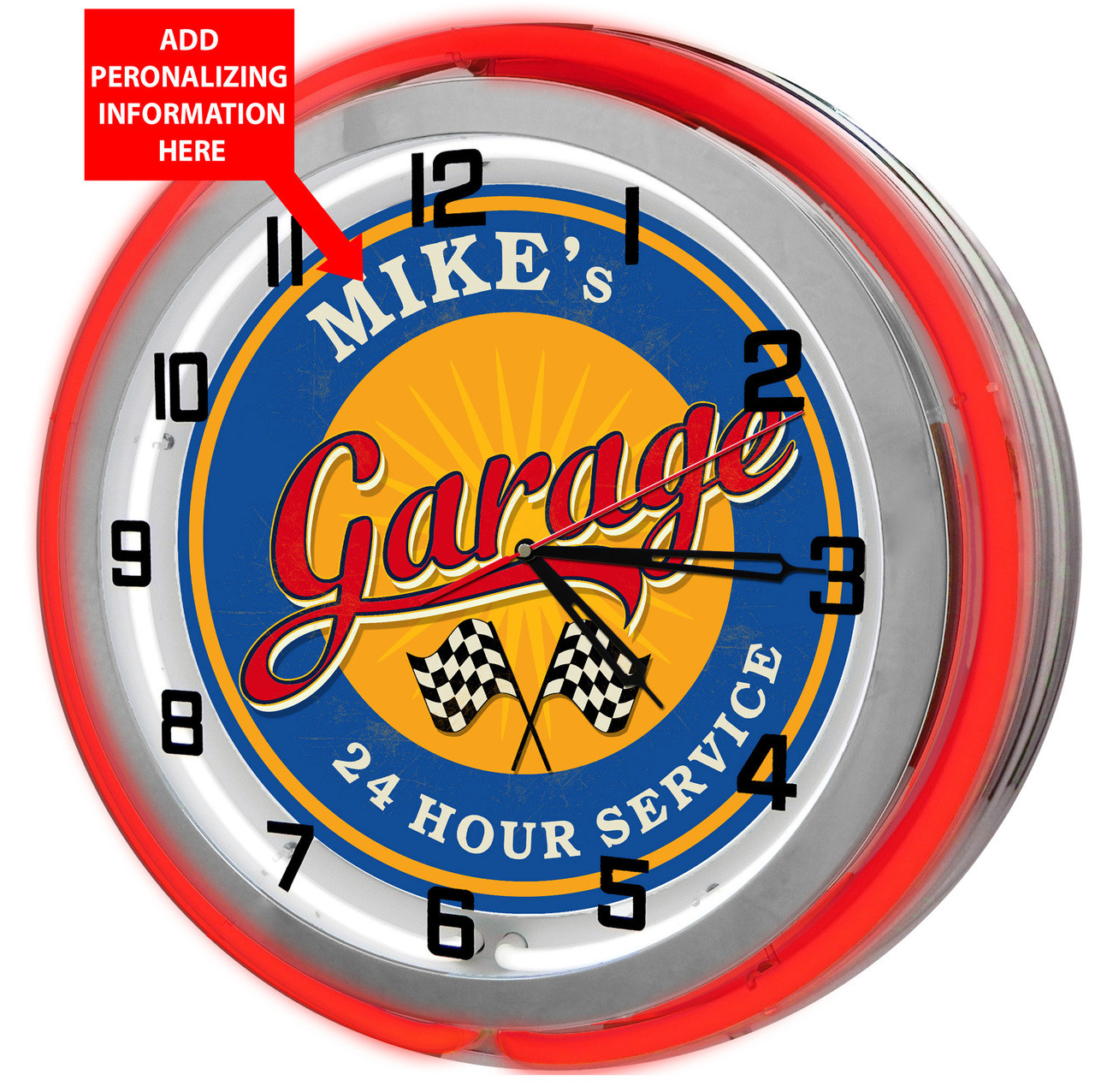 Personalized Garage Clock from Redeye Laserworks