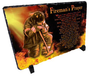 Firefighter Flames Stone Slate