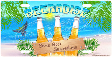 Some Beer Somewhere "Beeradise" License Plate Tag