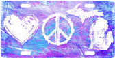 Love Peace Michigan License Plate