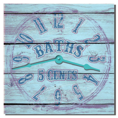 Vintage Bath Sign Bathroom Clock