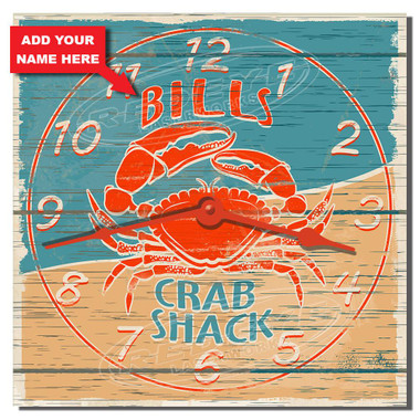 Crab Shack Personalized Decorative Kitchen Clock