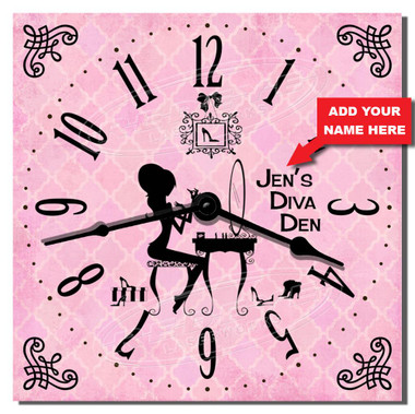 Diva Den Personalized Decorative Bedroom Clock