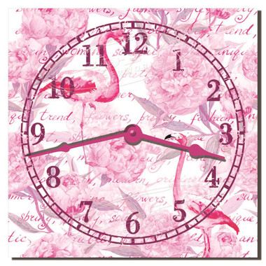 Pink Flamingos Decorative Kitchen Wall Clock