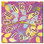 Floral Pattern Purple Decorative Kitchen Wall Clock
