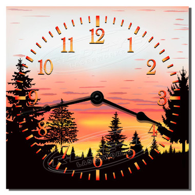 Wilderness Sunset Decorative Kitchen Wall Clock