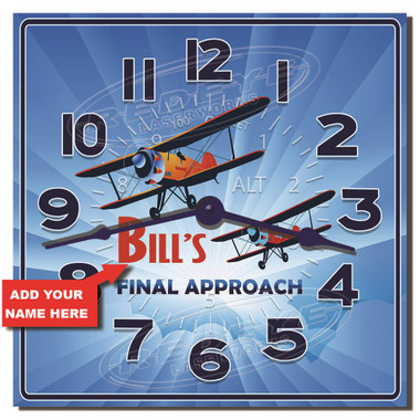 Pilots Landing Personalized Decorative Wall Clock