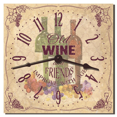 Wine & Friends Decorative Kitchen Wall Clock