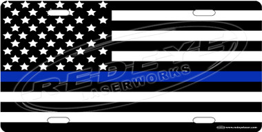 Police Flag License Plate Tag