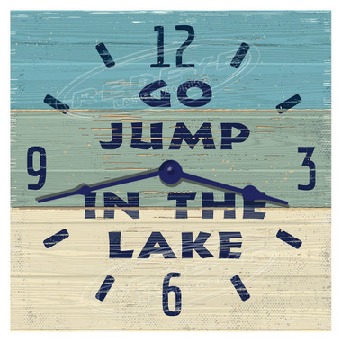 Go Jump In The Lake Blue Decorative Wall Clock