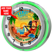 Customized Tiki Bar Parrot Neon Clock