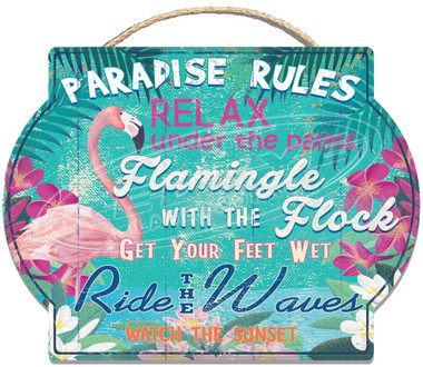 Paradise Rules Wall Sign