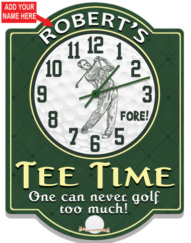 Personalized Golfing themed wall clock.