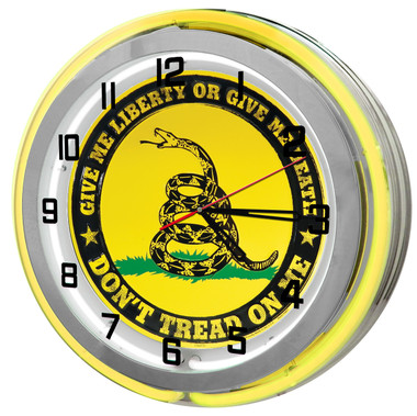 Gadsden Flag Neon Garage Clock