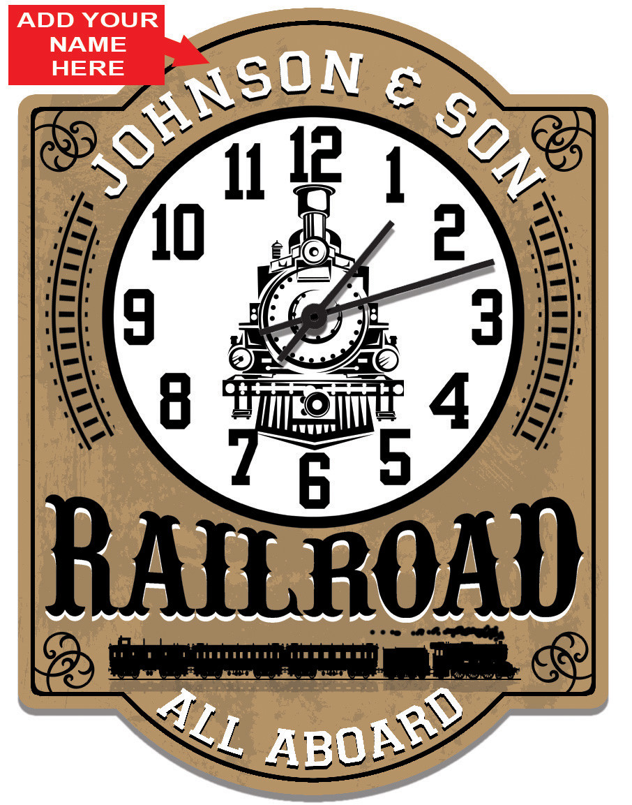 Railroad personalized Wall Clock