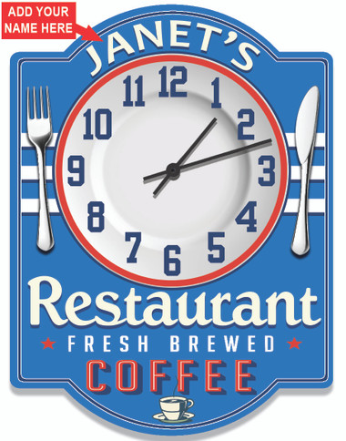 Personalized Vintage Restaurant Wall Clock