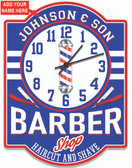 Personalized Barber Shop Wall Clock
