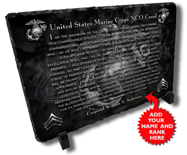 Marines NCO Creed Personalized Stone Plaque