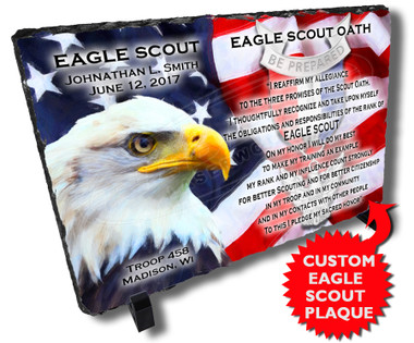 Eagle Scout Commemorative Boy Scout Personalized Stone Plaque