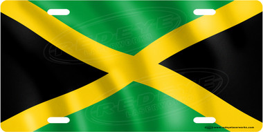 Jamaican Flag License Plate Tag