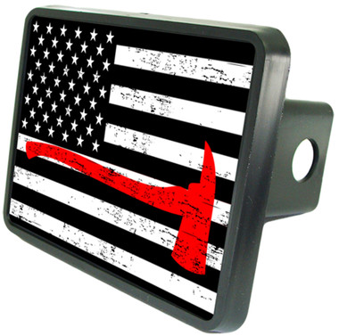 American Flag Firefighter Axe Trailer Hitch Plug Cover