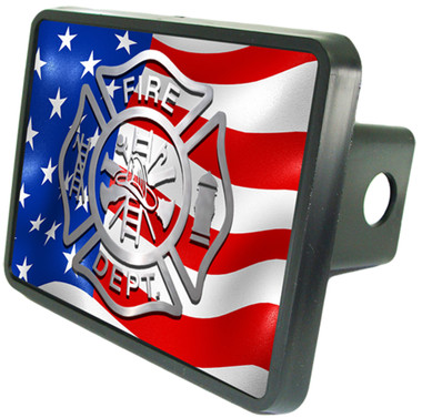 Firefighter American Flag 2" Trailer Hitch Plug