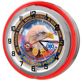 Police and Fire Patriotic Customized Neon Clock