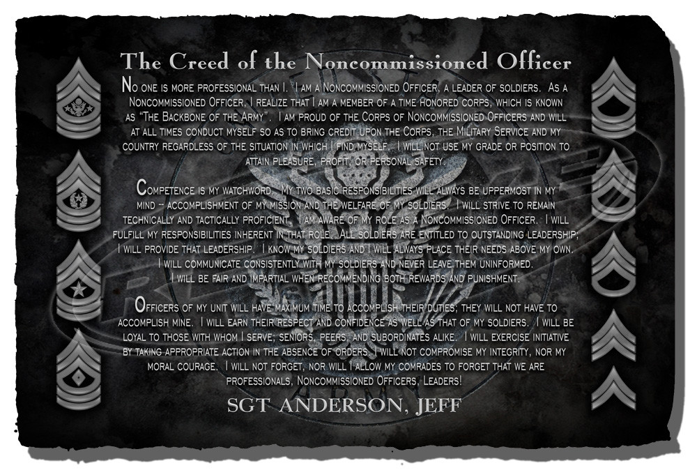 Personalized Army Nco Creed Stone Plaque No one is more professional than i, i am a. personalized army nco creed stone plaque