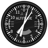 Pilots Altitude Instrumentation Decorative Wall Clock