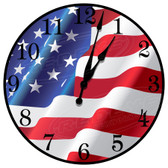 American Patriotic Flag Decorative Wall Clock